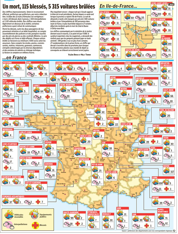 Map of France (riots)